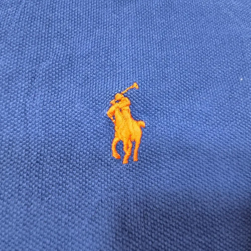 Polo by Ralph Lauren Custom Fit Collared Polo Shirt Mens Size Large L Blue